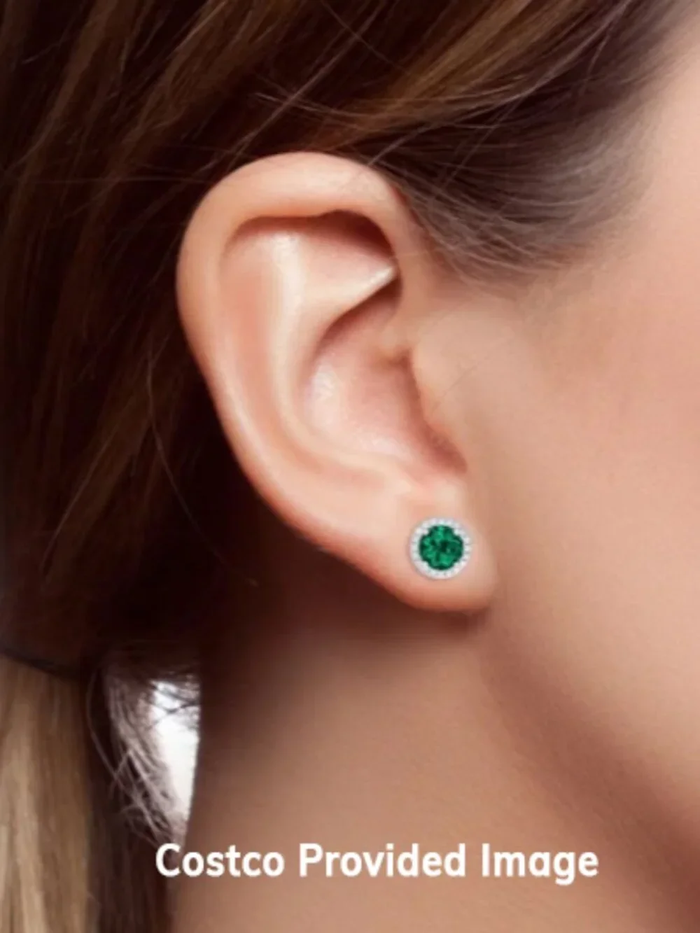 Large Emerald Diamond Pendant and Matching Earrings Set XLT 14kt White Gold